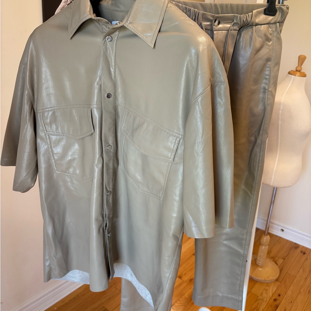 Nanushka Taupe Faux Leather Garment